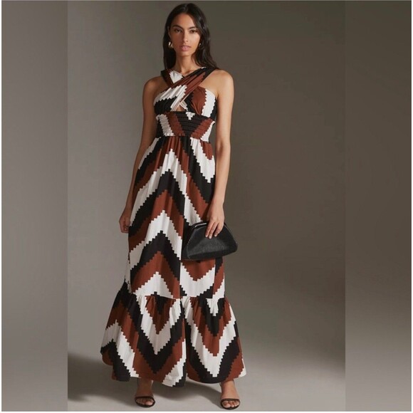 Anthropologie Plenty by Tracy Reese Printed Halter Maxi Dress Size Large - Picture 1 of 12